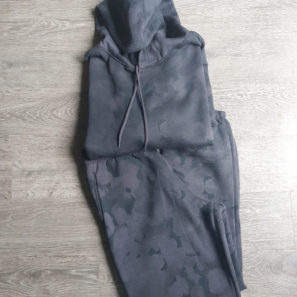 Lazy Pants black camo sweatshirt hoodie + sweat pant set. Sweatsuits Medium M - Picture 8 of 12